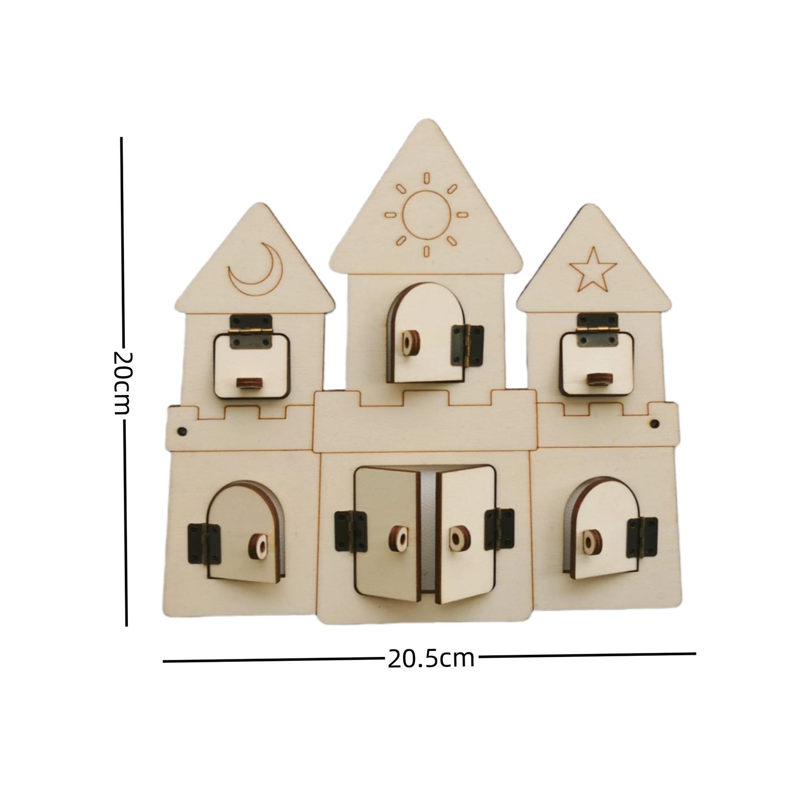 Wooden Busy Board DIY Door Bol - Montessori Wooden Busy Board Toddler ulasan dan harga