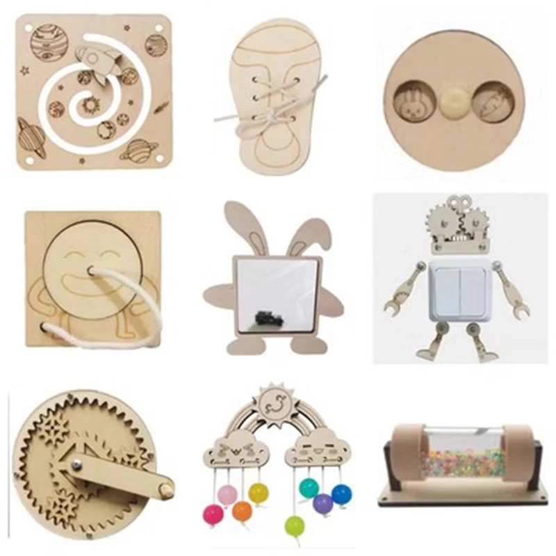 Montessori Busy Board DIY Wood - Montessori Wooden Busy Board Toddler ulasan dan harga